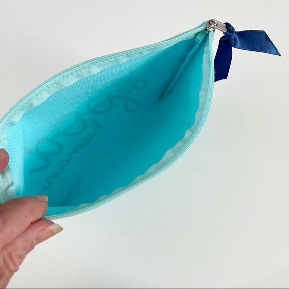 Canvas Cosmetics Bag, Tiffany Blue & Navy, “Be A Good Human”, NWT - Picture 5 of 5